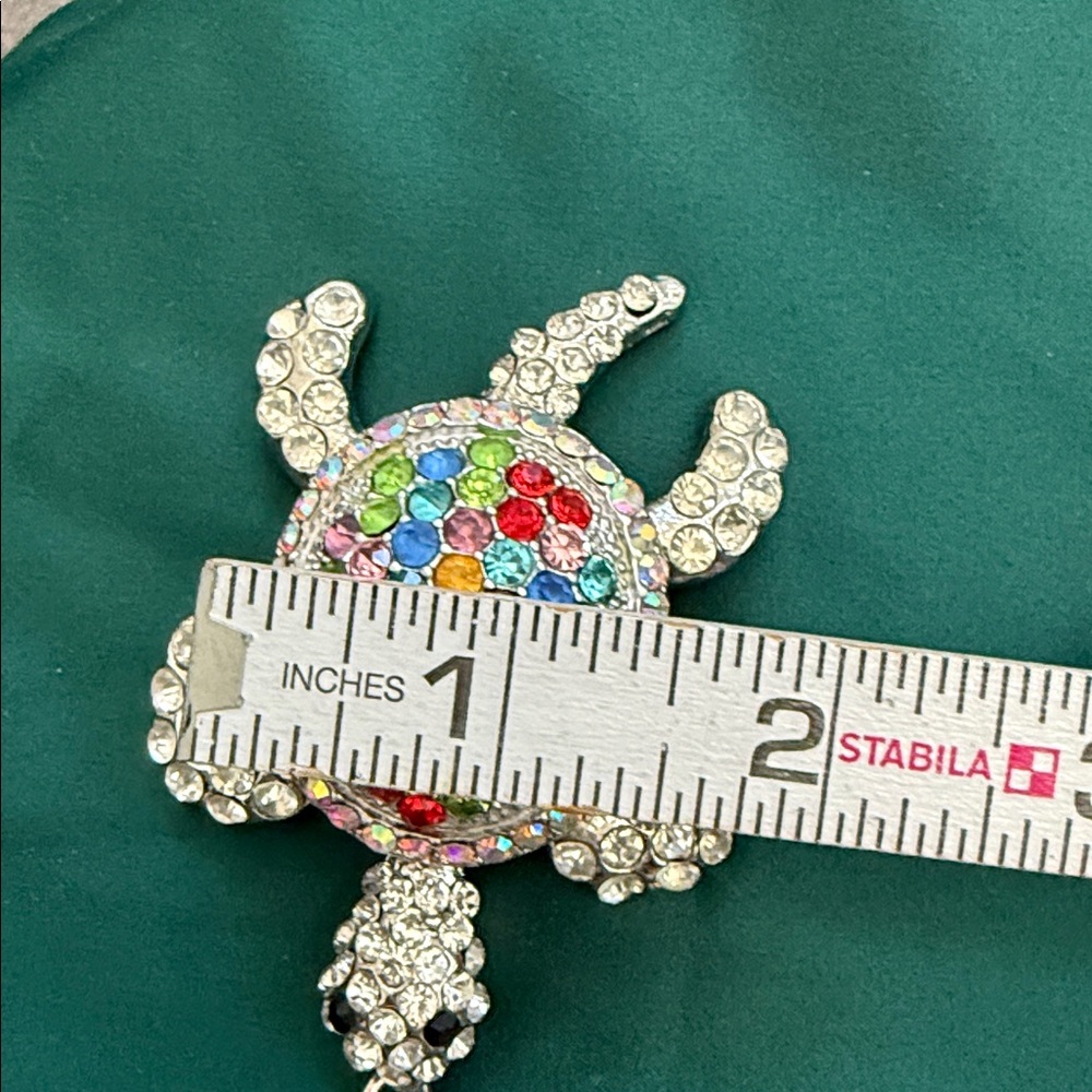 Colorful Turtle Keychain with Rhinestones - Picture 5 of 16